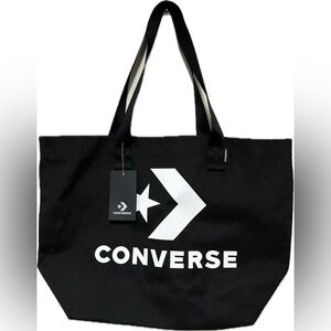 NEW NWT Converse Black White Logo Unisex Star Chevron Tote Bag Viral Collectible